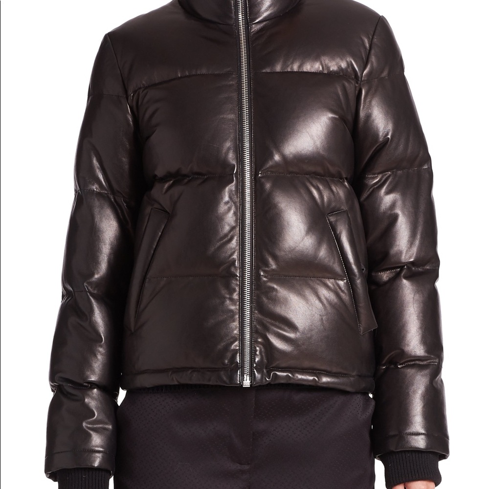 Alexander Wang Leather Puffer Jacket Black sz 4